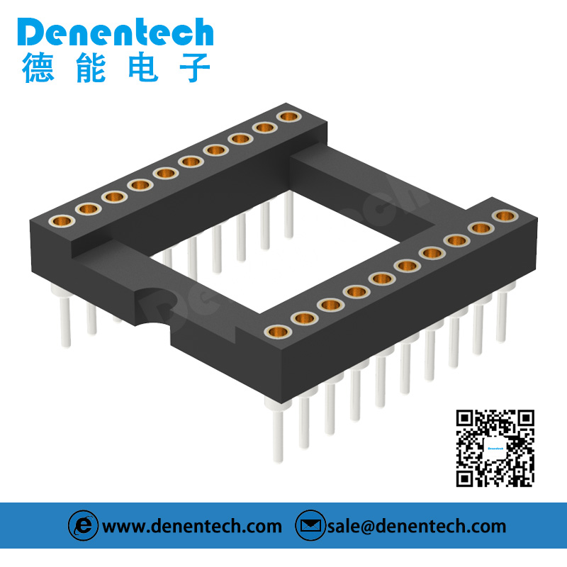 Denentech factory directly supply 1.778MM machined IC socket h3.2MM female dual row straight round female headers 